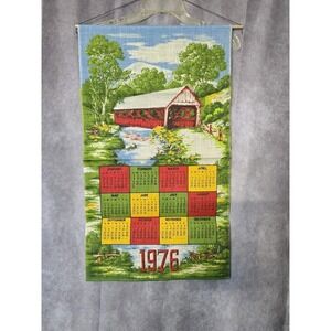 Bicentennial Textile Calendar 1976 Covered Bridge